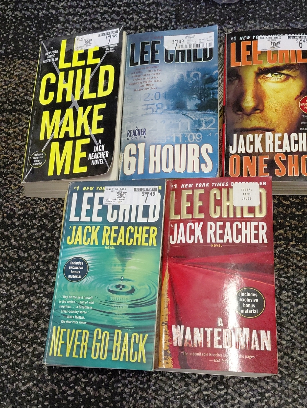 Lee Child Paperback Book Lot
